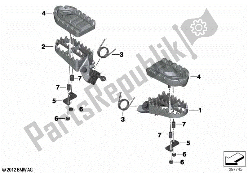 Todas las partes para Reposapiés, Ancho de BMW F 800 GS K 72 2013 - 2016