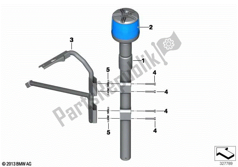 Todas las partes para Led 360? Lámpara Estroboscópica, Azul de BMW F 800 GS K 72 2013 - 2016