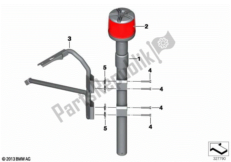 Todas las partes para Led 360? Lámpara Estroboscópica, Roja de BMW F 800 GS K 72 2013 - 2016