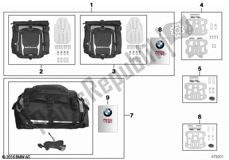 Todas las partes para Sistema De Equipaje Diverso de BMW F 800 GS K 72 2013 - 2016