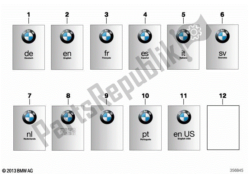 Todas las partes para Manual Del Propietario de BMW F 800 GS K 72 2013 - 2016