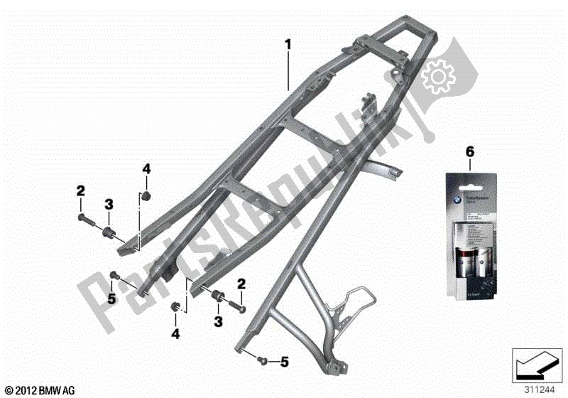 Todas las partes para Marco Trasero de BMW F 800 GS K 72 2013 - 2016