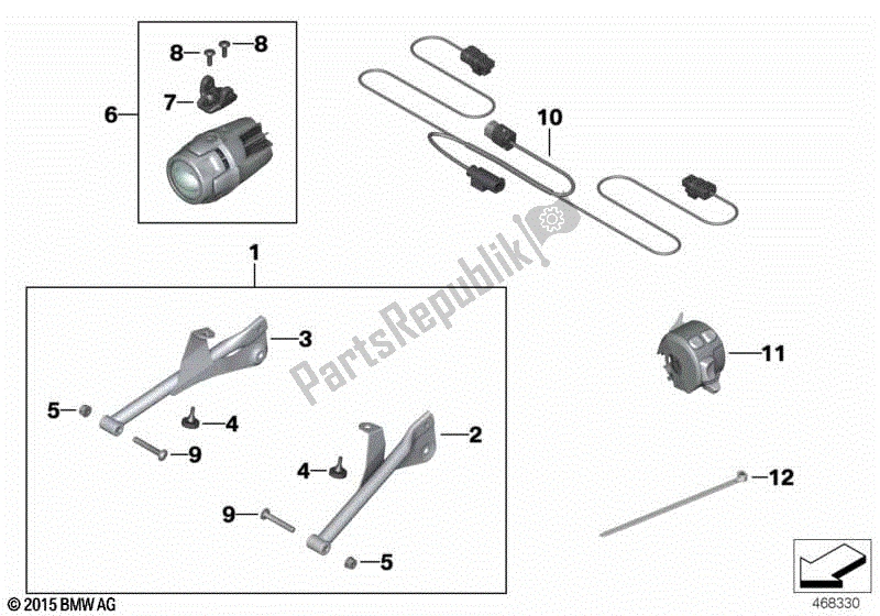 Todas las partes para Faro Auxiliar Led Modernizado de BMW F 800 GS K 72 2013 - 2016