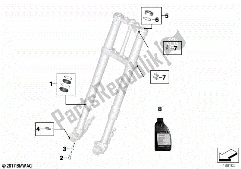 Todas las partes para Servicio De Horquillas Telescópicas de BMW F 800 GS K 72 2013 - 2016