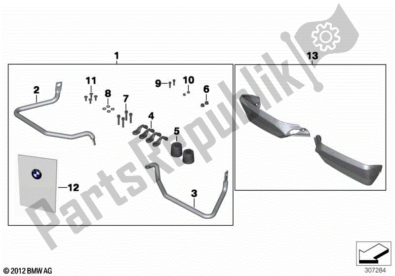 Todas las partes para Juego De Protectores De Manos de BMW F 800 GS K 72 2013 - 2016