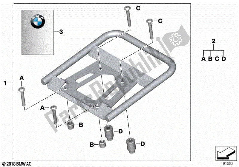 Todas las partes para Set, Portaequipajes Superior, Aluminio de BMW F 800 GS K 72 2013 - 2016