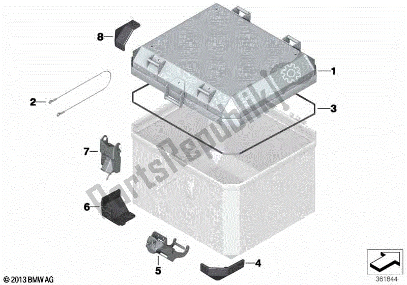 Todas las partes para Piezas Individuales Para Baúl De Aluminio de BMW F 800 GS K 72 2013 - 2016