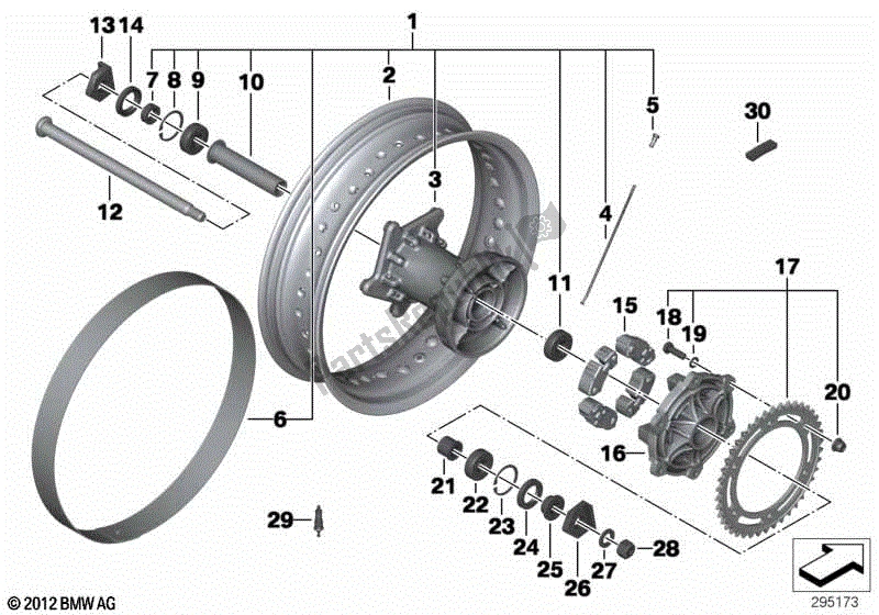 Todas las partes para Rueda De Radios, Trasera de BMW F 800 GS K 72 2013 - 2016