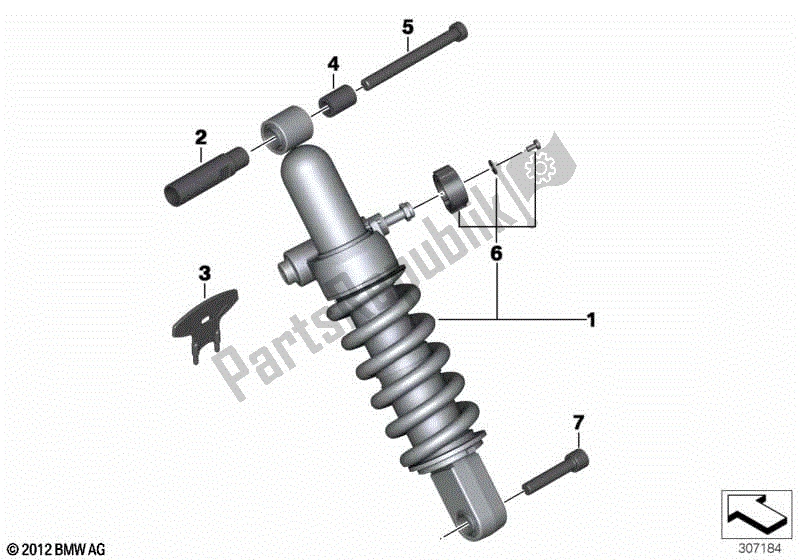 Todas las partes para Puntal De Resorte, Trasero de BMW F 800 GS K 72 2013 - 2016