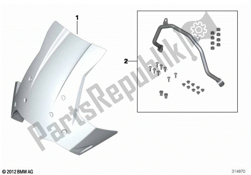 Todas las partes para Parabrisas Touring Con Soporte de BMW F 800 GS K 72 2013 - 2016