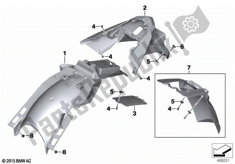 Todas las partes para Soporte De La Placa De La Cubierta De La Rueda de BMW F 800 GS K 72 2013 - 2016