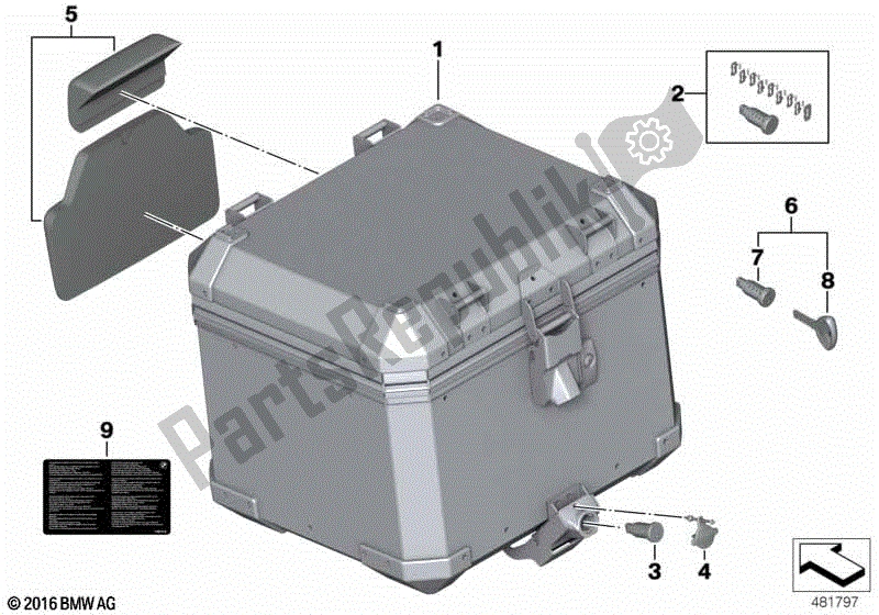 Todas las partes para Topcase De Aluminio de BMW F 800 GS K 72 2017 - 2018