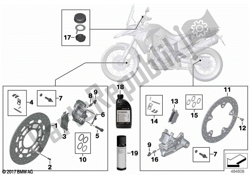 Todas las partes para Servicio De Frenos de BMW F 800 GS K 72 2017 - 2018