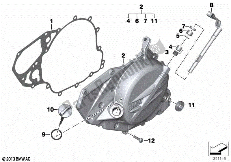 Todas las partes para Tapa De La Carcasa Del Motor, Izquierda de BMW F 800 GS K 72 2017 - 2018