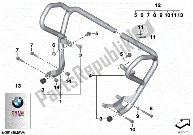 Todas las partes para Barra De Protección Del Motor de BMW F 800 GS K 72 2017 - 2018