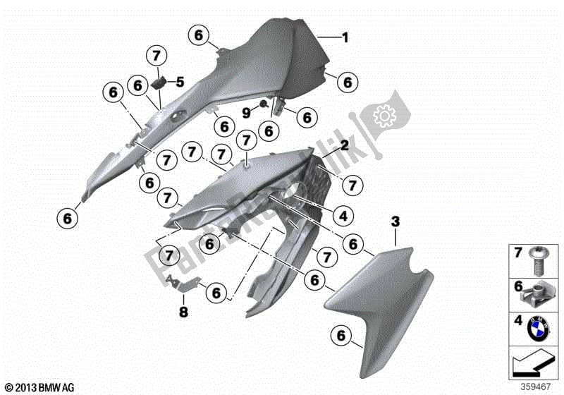 Todas las partes para Sección Lateral Del Carenado, Delantero de BMW F 800 GS K 72 2017 - 2018