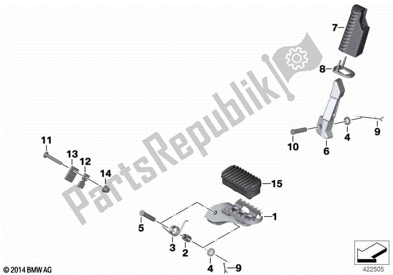 Todas las partes para Sistema De Estriberas de BMW F 800 GS K 72 2017 - 2018