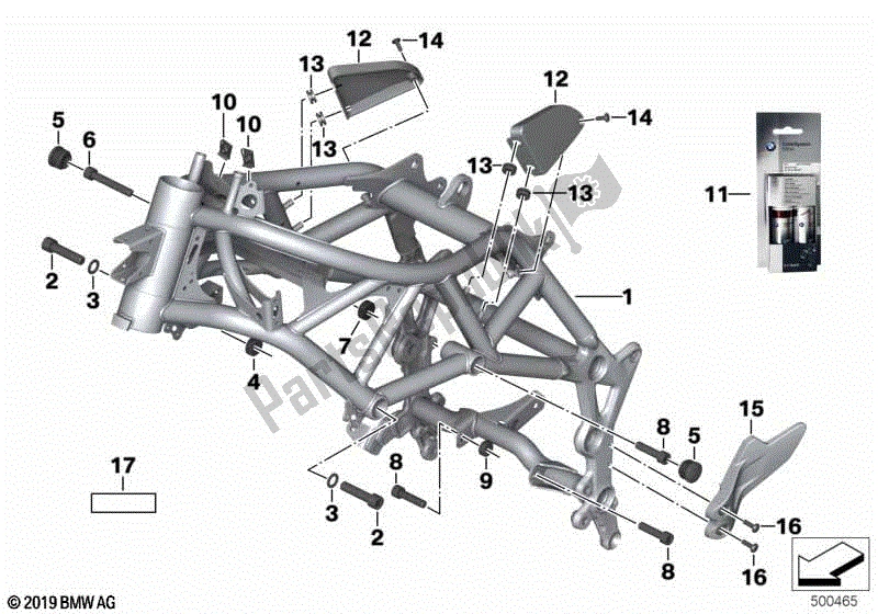 Todas las partes para Marco Frontal de BMW F 800 GS K 72 2017 - 2018