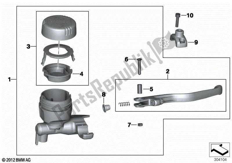 Alle onderdelen voor de Handrem Montage Stuurklem M6 van de BMW F 800 GS K 72 2017 - 2018