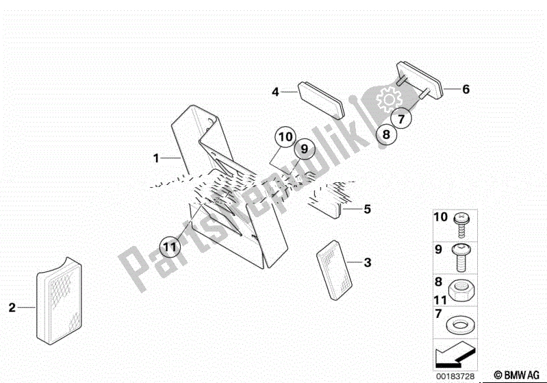 Todas las partes para Soporte De Matrícula Nosotros / Reflectores de BMW F 800 GS K 72 2017 - 2018