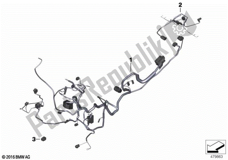 Alle onderdelen voor de Hoofdwr. Harnas / Achterste Wrng. Harnas van de BMW F 800 GS K 72 2017 - 2018