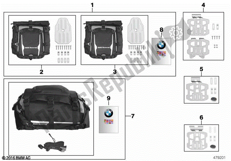 Todas las partes para Sistema De Equipaje Diverso de BMW F 800 GS K 72 2017 - 2018