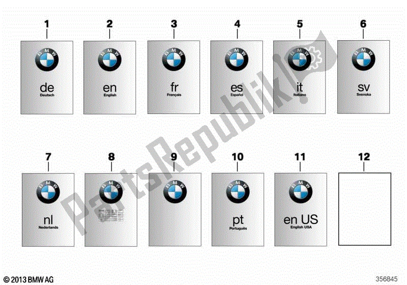 Todas las partes para Manual Del Propietario de BMW F 800 GS K 72 2017 - 2018