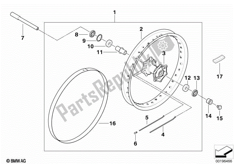 Todas las partes para Rueda De Radios, Delantera de BMW F 800 GS K 72 2017 - 2018