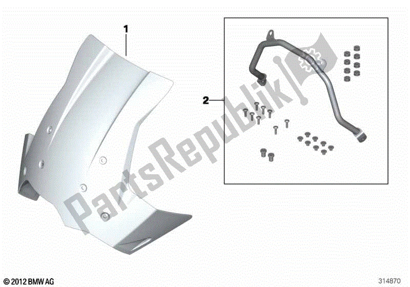 Todas las partes para Parabrisas Touring Con Soporte de BMW F 800 GS K 72 2017 - 2018