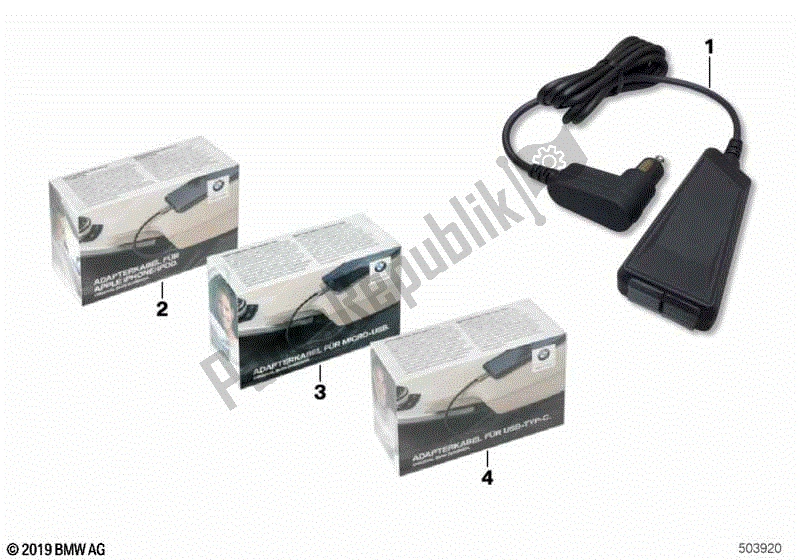 Todas las partes para Cargador Usb de BMW F 800 GS K 72 2017 - 2018