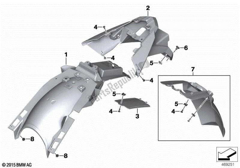 Todas las partes para Soporte De La Placa De La Cubierta De La Rueda de BMW F 800 GS K 72 2017 - 2018