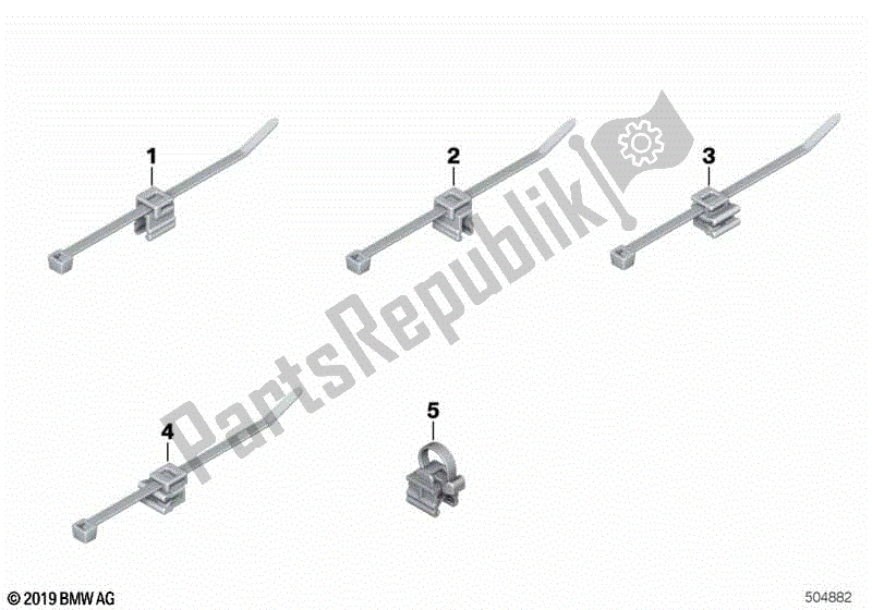 Todas las partes para Correa De Cable Con Soporte, Clip De Borde de BMW F 800 GS ADV K 75 2013 - 2016