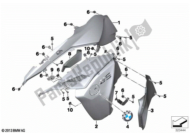 Todas las partes para Sección Lateral Del Carenado, Delantero de BMW F 800 GS ADV K 75 2013 - 2016