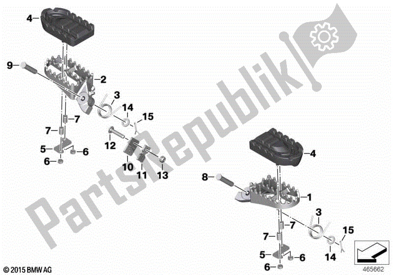 Todas las partes para Reposapiés, Delantero de BMW F 800 GS ADV K 75 2013 - 2016