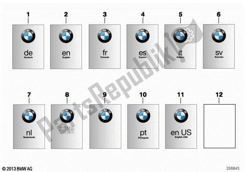 Todas las partes para Manual Del Propietario de BMW F 800 GS ADV K 75 2013 - 2016