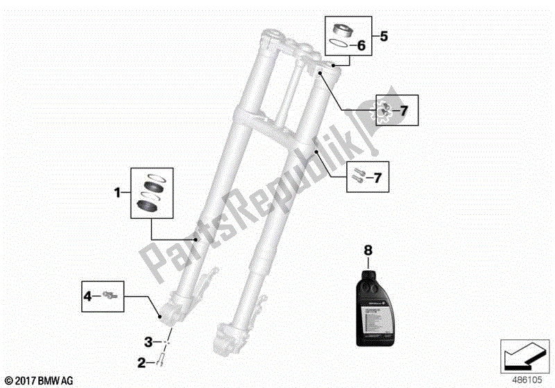 Todas las partes para Servicio De Horquillas Telescópicas de BMW F 800 GS ADV K 75 2013 - 2016