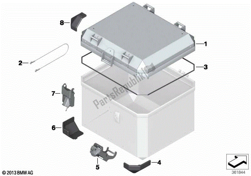 Todas las partes para Piezas Individuales Para Baúl De Aluminio de BMW F 800 GS ADV K 75 2013 - 2016