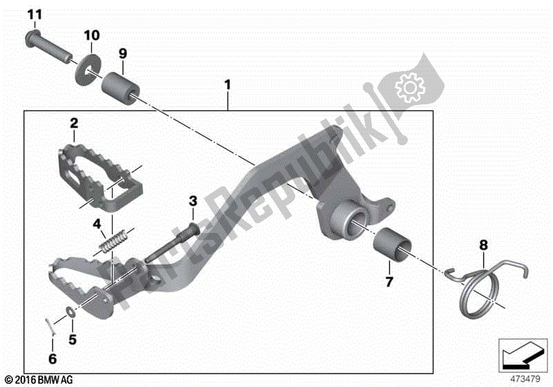 Todas las partes para Pedal De Freno de BMW F 800 GS ADV K 75 2016 - 2018