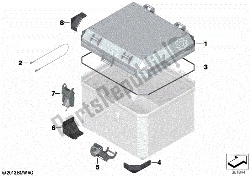 Todas las partes para Piezas Individuales Para Baúl De Aluminio de BMW F 800 GS ADV K 75 2016 - 2018