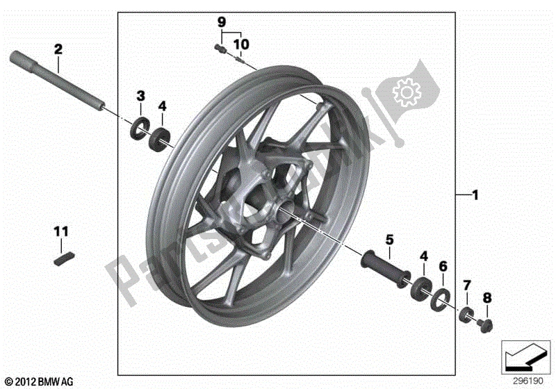 Todas las partes para Llanta De Fundición Delantera de BMW F 800 GT K 71 2012 - 2016