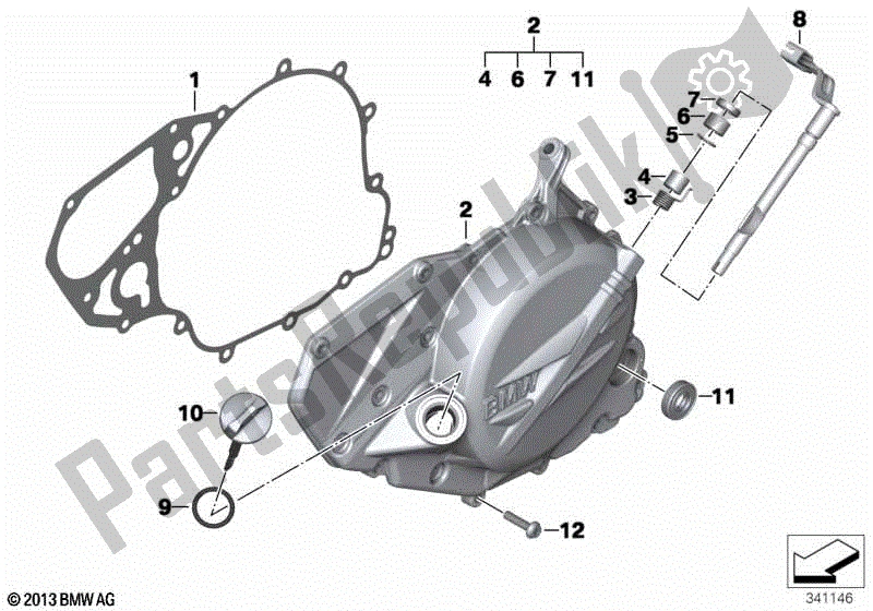 Todas las partes para Tapa De La Carcasa Del Motor, Izquierda de BMW F 800 GT K 71 2012 - 2016