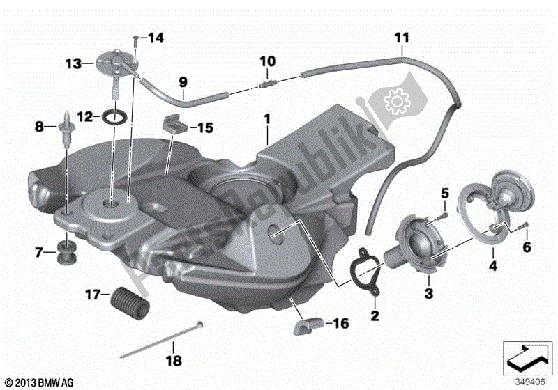 Todas las partes para Depósito De Combustible / Piezas De Montaje de BMW F 800 GT K 71 2012 - 2016