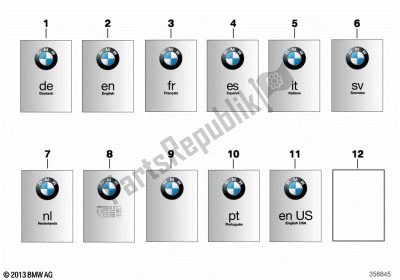 Todas las partes para Manual Del Propietario de BMW F 800 GT K 71 2012 - 2016