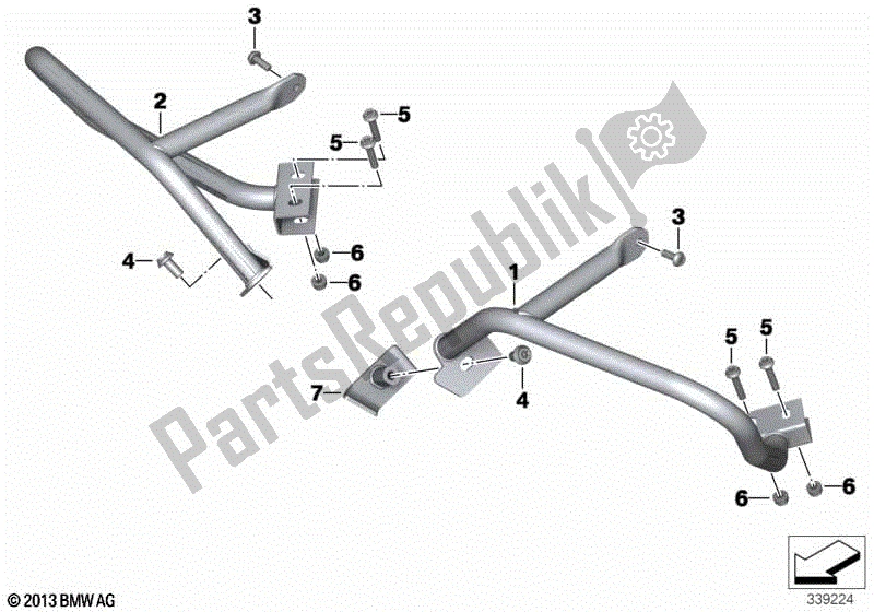 Todas las partes para Proteger. Barra Trasera, Partes Mntng, Autoridades de BMW F 800 GT K 71 2012 - 2016