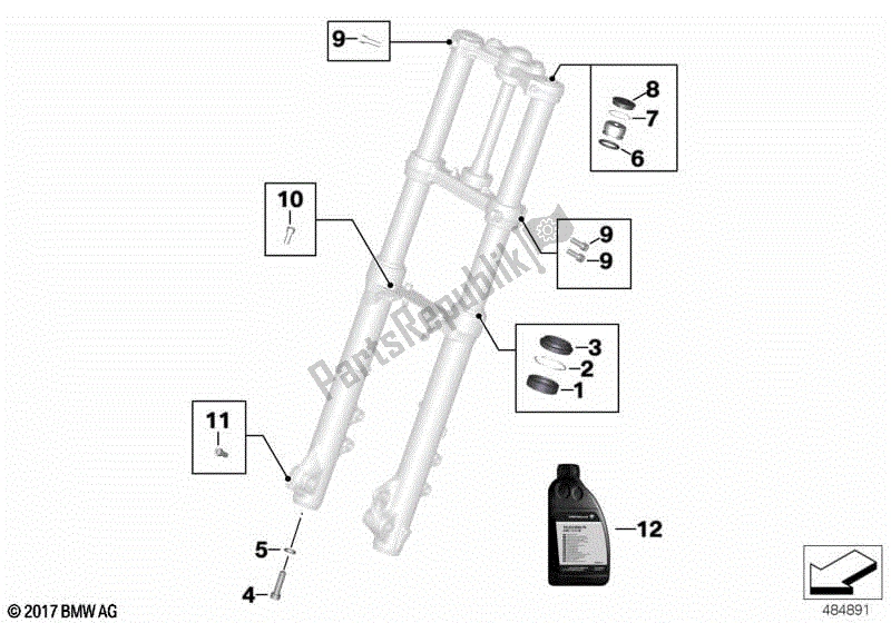 Todas las partes para Servicio De Horquillas Telescópicas de BMW F 800 GT K 71 2012 - 2016