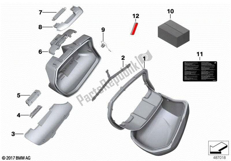 Todas las partes para Componentes Individuales Para Maleta De Viaje de BMW F 800 GT K 71 2012 - 2016