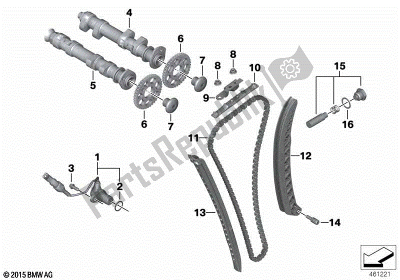 Todas las partes para Engranaje De Distribución - árbol De Levas / Transmisión Por Cadena de BMW F 800 GT K 71 2012 - 2016