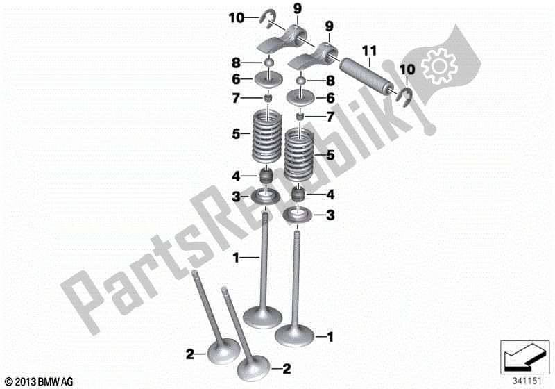 Todas las partes para Engranaje De Distribución - Válvula De Admisión / Válvula De Escape de BMW F 800 GT K 71 2012 - 2016