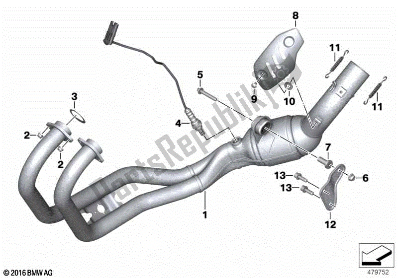 Todas las partes para Colector De Escape de BMW F 800 GT K 71 2017 - 2018