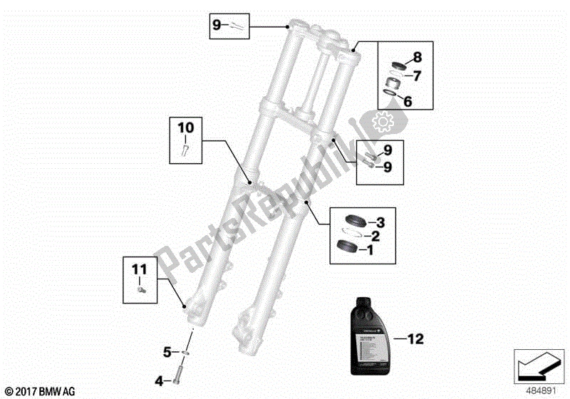 Todas las partes para Servicio De Horquillas Telescópicas de BMW F 800 GT K 71 2017 - 2018